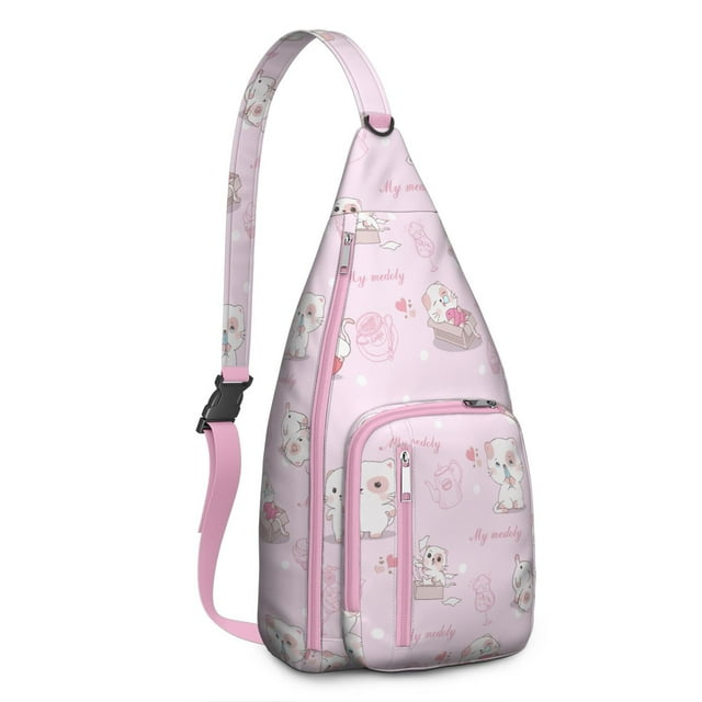 Pet Lover's Vintage Cat Sling Bag - Floral Cat Design Shoulder Backpack (Organized Multi-Pocket, Stylish & Functional)
