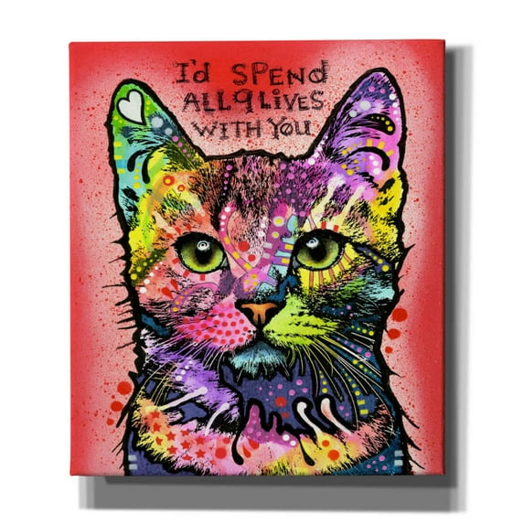 Epic Graffiti '9 Lives' by Dean Russo, Giclee Canvas Wall Art, 26"x30"
