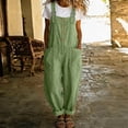 thumbnail image 3 of Bloomae Womens Casual Adjustable Bib Overalls Loose Fit One Piece Classic Cuffed Roll Hem Jumpsuits Vintage Cross Back Romper Pants with Pockets, 3 of 6