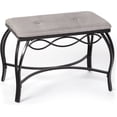 thumbnail image 4 of ZXNYH Half Moon Shoe Bench - Vanity Seat/Dressing Stool/Makeup Chair - Mocha Brown, 4 of 8