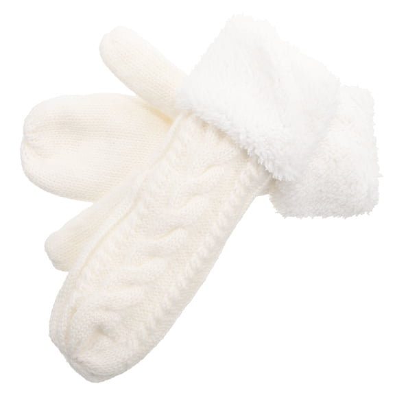Women's Warm Gloves Gloves for Winter Decorative Gloves Thickened Winter Gloves Women Gloves White Knit Gloves Miss Man
