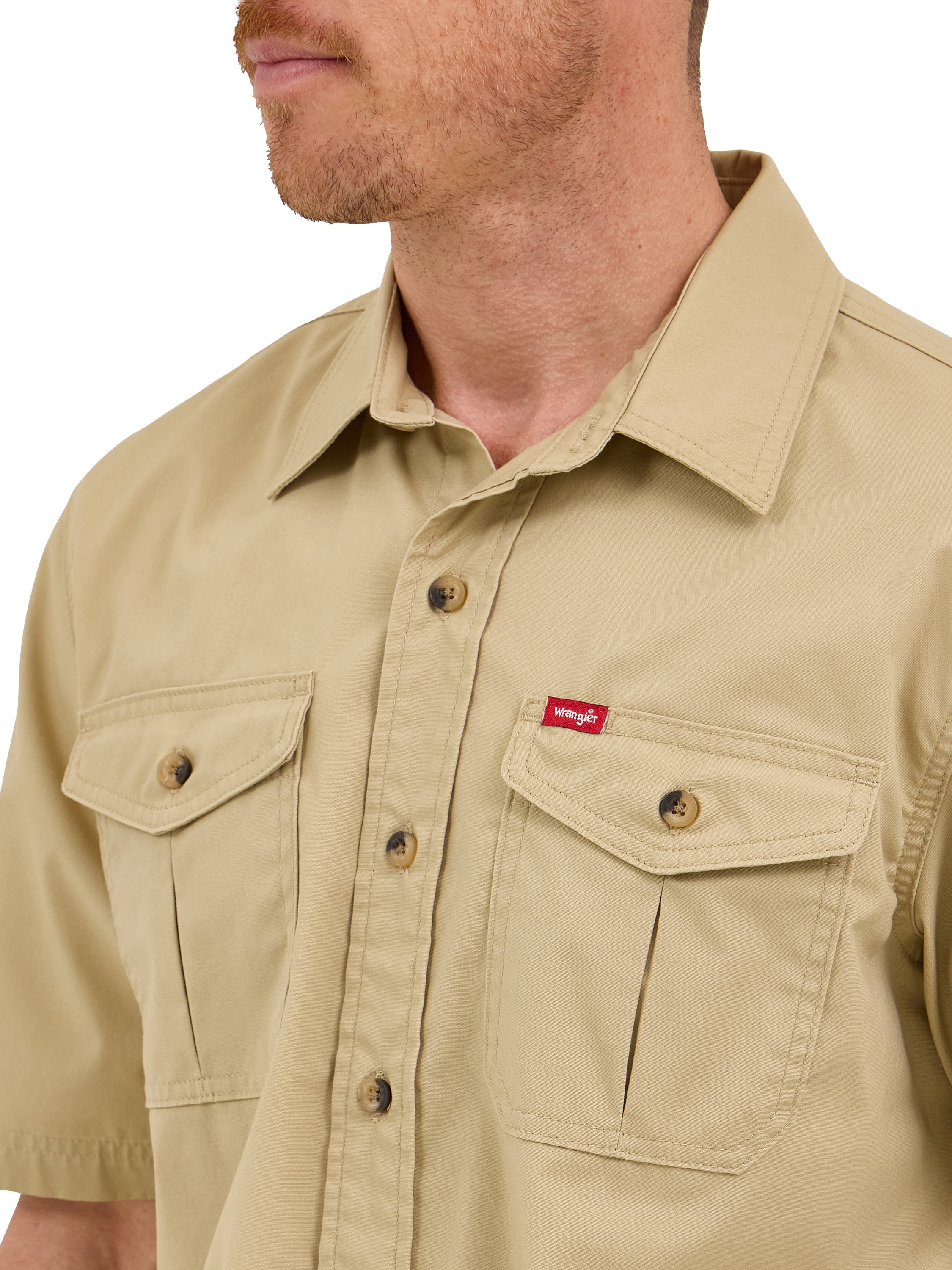 Wrangler® Men's Relaxed Stretch Short Sleeve Shirt, Sizes S-5XL