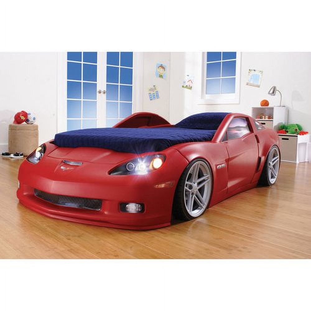 Step2 Corvette Convertible Toddler to Twin Bed with Lights, Red - image 2 of 5