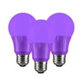 thumbnail image 3 of Diodesy- Pack of 3 A19/3W/PR/LED/3PK LED Purple Light Bulb, A19 Colored Light Bulb for Party Decoration, Porch, Home Lighting, Holiday Lighting, Decorative Illumination, 3W, E26 Medium Base, UL Listed, 3 of 3