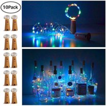 10pcs Wine Bottle Fairy String Lights 20 LED Battery Cork For Party Xmas Wedding