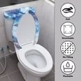 thumbnail image 3 of COEQINE Blue Marble Butterfly Toilet Lid Dust Cover 2 Pcs Set, Machine Washable Elastic Bottom Stretchable Bathroom Toilet Lid Cover, Fits Most Tanks & Lids, 3 of 7