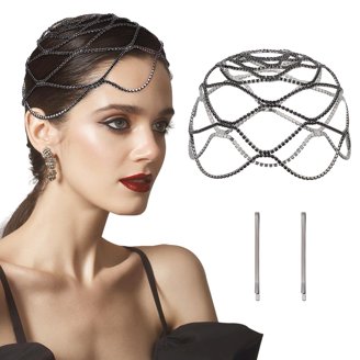 Hollow Rhinestone Mesh Headpiece Wedding Head Chain Jewelry  display picture 2