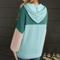 thumbnail image 3 of Yteetum Oversized Hoodies for Women Colorblock Drawstring Knit Pullover Hooded Sweatshirts Top Womens Casual Patchwork Loose Fits Plus Size Long Sleeve Fall Hood Sweatshirts Fall Clothes Clothes, 3 of 4