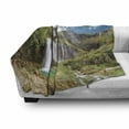 thumbnail image 3 of Croatia Soft Flannel Fleece Throw Blanket, Nature Landscape Magnificent View of Waterfalls in Day Time with Sky, Cozy Plush for Indoor and Outdoor Use, 50" x 70", Multicolor, by Ambesonne, 3 of 6