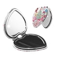 thumbnail image 1 of Qekee Sanrio Print Compact Makeup Mirror Folding Mini Pocket Mirror Portable Hand Mirror Double-Sided 2 x 1x Magnification for Woman Girls-Heart Shape, 1 of 6