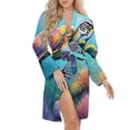thumbnail image 5 of Sea Turtle Realistic Night Robe Long Sleeve V Neck Robe With Belt Women's Sleepwear Dresses, 5 of 9