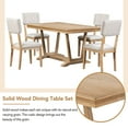 thumbnail image 5 of 5 Piece Dining Table Set, Atumon Dining Table Set for 4, Wood Dining Room Set with 1 Table and 4 Upholstered Chairs, Farmhouse Dining Table Set for Kitchen Dining Room Apartment, Natural, 5 of 10