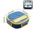 thumbnail image 2 of Renjiang Lunch Box Teen Blue Lunch Boxoutdoor Tableware 304 Portable Stainless Steel Lunch Box Dinner Plate Robot Shaped Lunch Box with Portable Three Spaces Bento Box for Teen, 2 of 5
