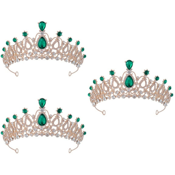 3 Count Crown for Kids Prom Bachelorette Tiara Women Girl Child Green