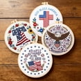 thumbnail image 5 of US 250th Anniversary Cross Stitch Kit, USA 250th Anniversary Embroidery Kit for Adults Beginner, 1776-2026 Flag Bell Eagle Pattern with 6 Hoop,Threads,Needles, Complete Craft Set for Wall DecorC, 5 of 8
