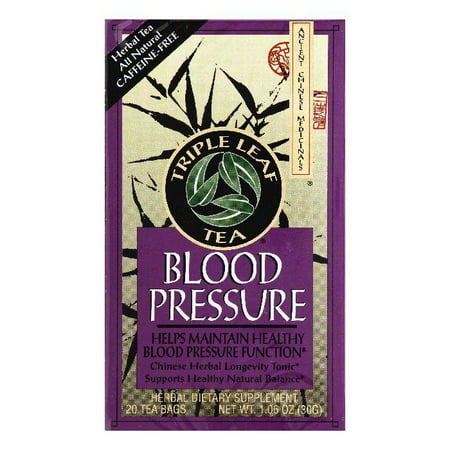 Triple Leaf Tea Bags Caffeine-Free Blood Pressure Herbal Tea, 20 ea (Pack of (Best Hibiscus Tea For High Blood Pressure)