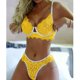 thumbnail image 4 of Traje de una pieza de encaje elástico alto de tres puntos con encanto sexy de estilo europeo y americano para mujer, entrega de lencería sexy, 4 of 6