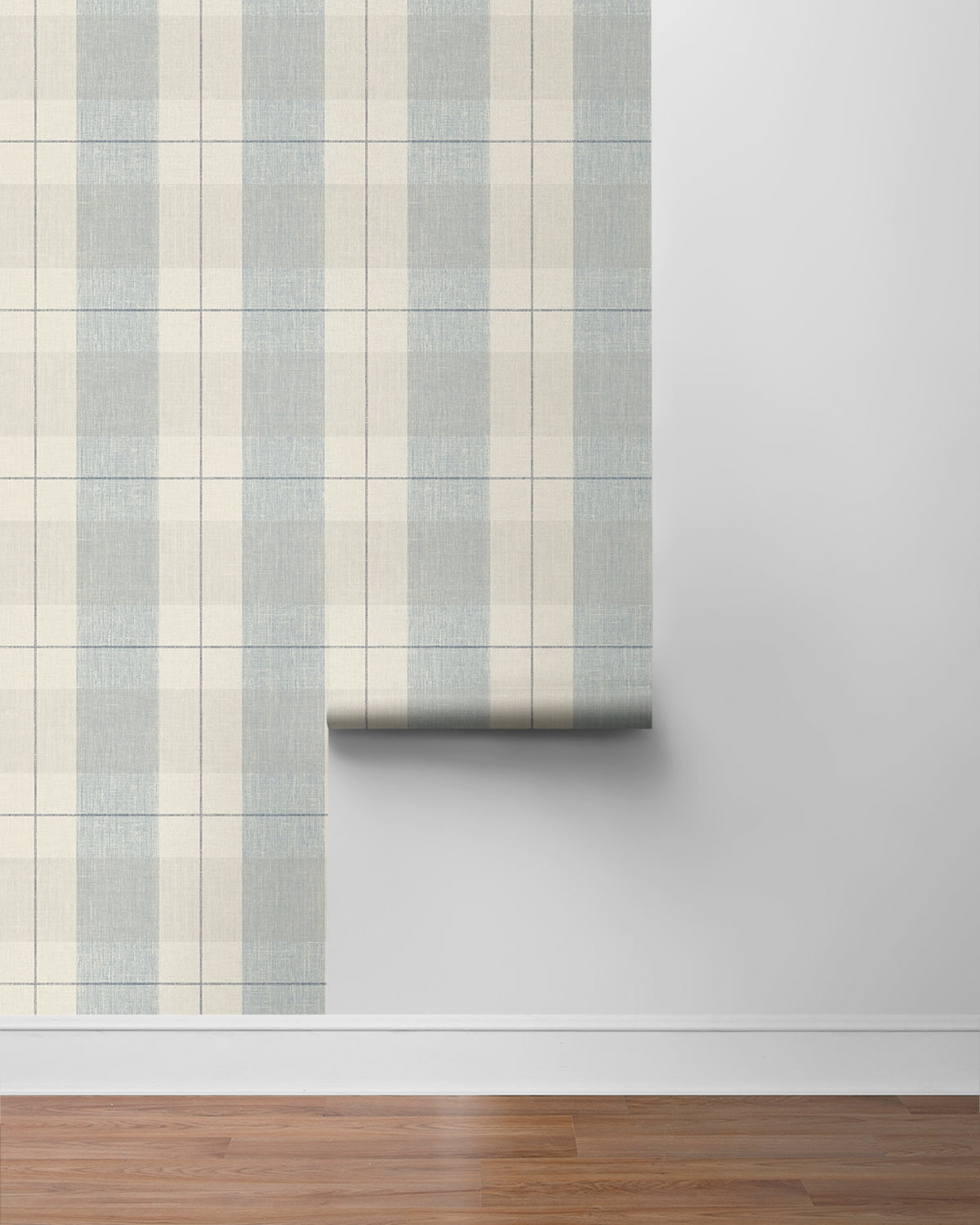 NextWall Blue & Beige Lenox Hill Plaid Peel and Stick Wallpaper - 20.5 in. W. x 18 ft. L. Roll