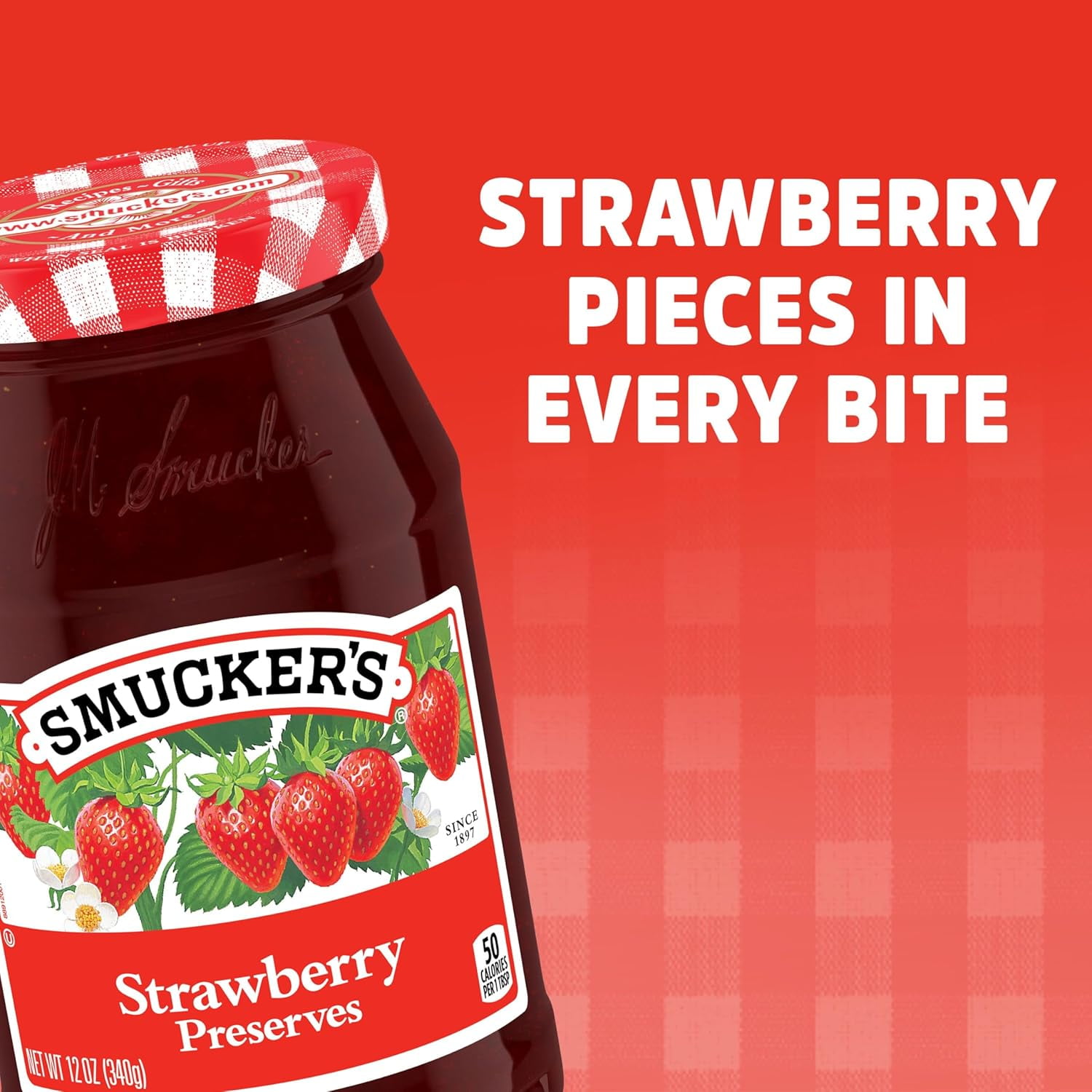 Smuckers Strawberry Preserves, Strawberry No Added Sugar, 12oz (3 Pack)