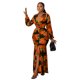 thumbnail image 5 of Vestido largo africano para mujer, traje Sexy de cintura alta con cuello de pico, abertura, estampado de flores, ropa de calle elegante para fiesta, 5 of 5