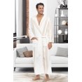 thumbnail image 2 of GFDYREE Men's Warm Fleece Robe with Hood, Plaid Big and Tall Bathrobe, 2 of 7