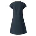 thumbnail image 4 of ASFGIMUJ Women Fashion Solid Casual Loose And Cool V Neck Short Sleeve Long Dress, 4 of 5