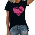 thumbnail image 5 of Giftesty Blouses for Women Dressy Casual Women's Baseball Sport Printed T-shirt with Round Neck and Short Sleeved Top, 5 of 5