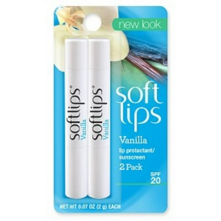 Softlips Lip Protectant/Sunscreen SPF 20, Value Pack, Vanilla 2 Each (Pack of 6)