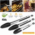 thumbnail image 2 of 3 Pack Stainless Steel Food Cooking Tongs Locking Kitchen Set For Bbq & Grilling, 2 of 6