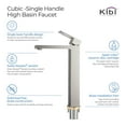 thumbnail image 2 of Kibi Cubic Single Handle Bathroom Vessel Sink Faucet with Pop Up Drain, 2 of 3