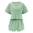 thumbnail image 4 of 2025 Ensembles de Pyjama pour Femmes Pyjamas Rayés pour Femmes Amples Mignons Ensembles de Pj Femme Manches Courtes Shorts Ensemble Pyjamas pour Femmes Basiques à la Mode Vêtements d'Extérieur Maison Ensembles de Pyjama pour Femmes Porter pour, 4 of 4