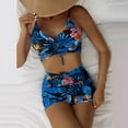 thumbnail image 3 of Lopeceal Women Sexy Print High Waisted Bikini Set Two Piece Tummy Control Wrap Swimsuit Lace Up Bathing Suit, 3 of 3