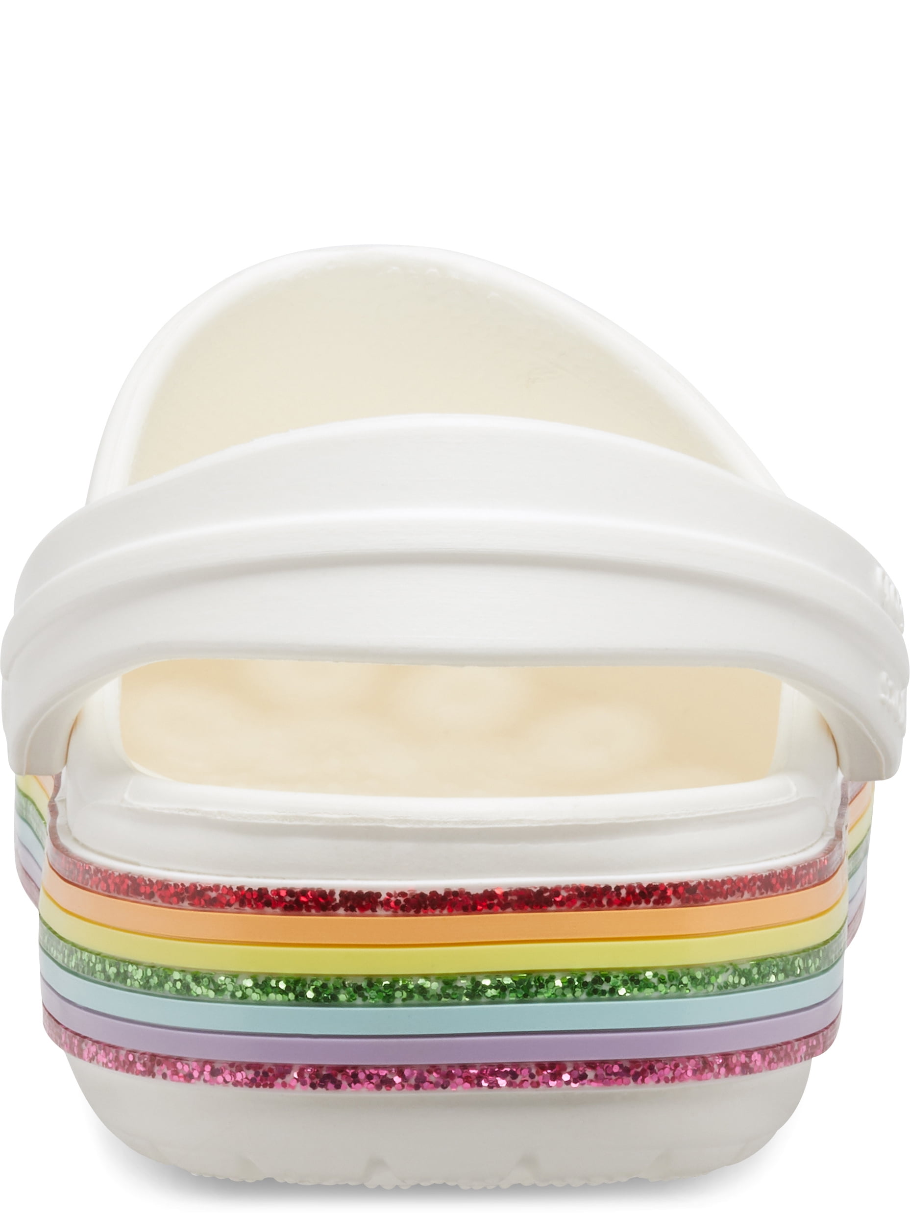 kids crocband rainbow glitter