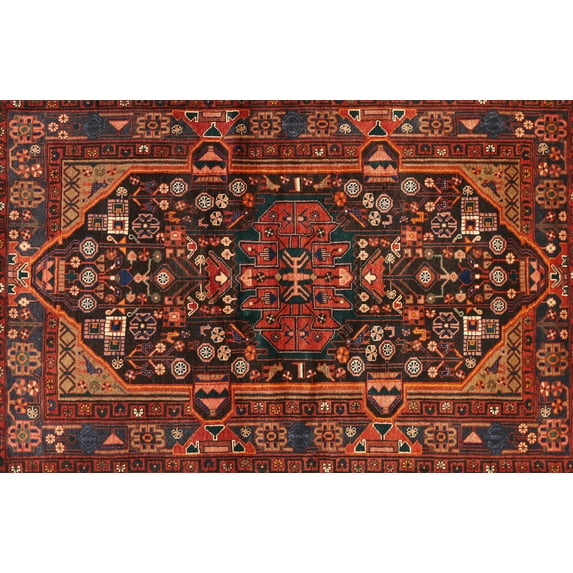 Ahgly Company Indoor Rectangle Traditional Sienna Brown Persian Area Rugs, 2' x 3'