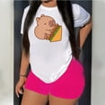 thumbnail image 3 of Playera Blusa De Capybara Comiendo Sandwich Ropa Divertida Para Mujer Capibara Color Blanco Talla Mediana Marca Emil SaEs, 3 of 4