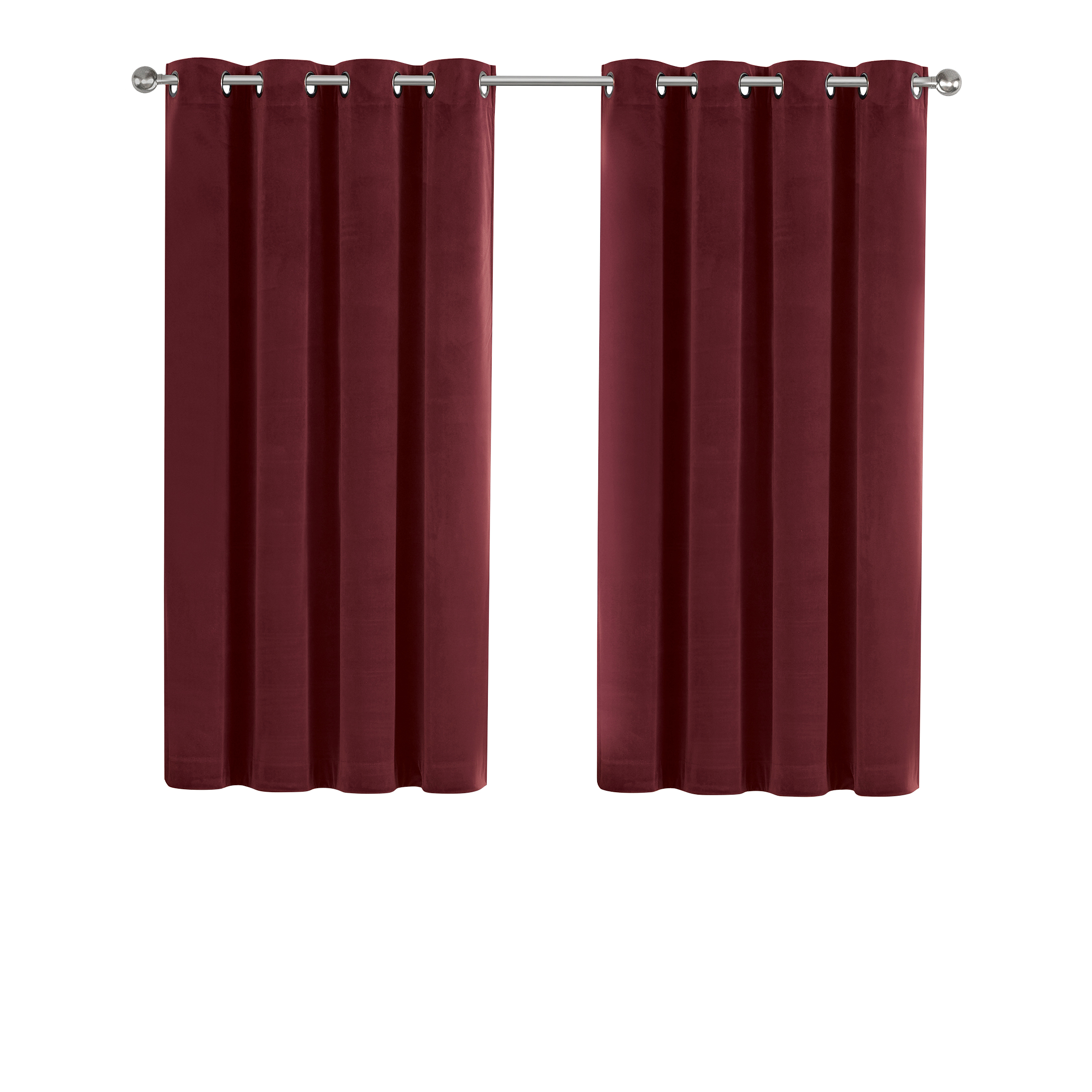 Better Homes & Gardens Velvet Grommet Blackout Single Curtain Panel, Red, 52" x 63"