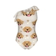 thumbnail image 4 of Yiaed Labrador Retriever Dog Print Women One Piece Swimsuits Tummy Control One Shoulder Bathing Suits Pattern Ruffle Swimwear-Large, 4 of 8