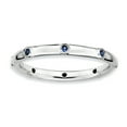 thumbnail image 1 of Sterling Silver Stackable Expressions Created Sapphire Ring Size 8, 1 of 3