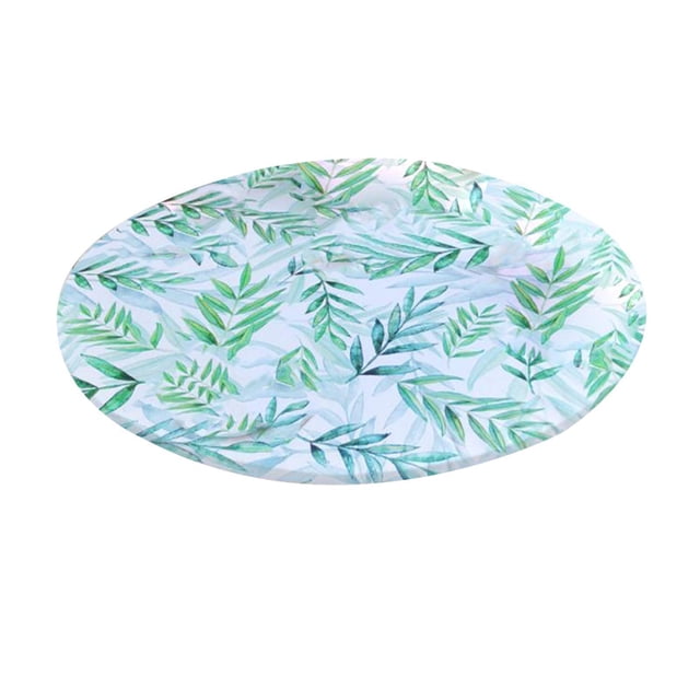 Xingzhi Nappe Ajustée Résistante à l'Eau Housse de Table à Dîner Anti-Poussière Propre Blanc 80cm Feuilles Vertes 80cm
