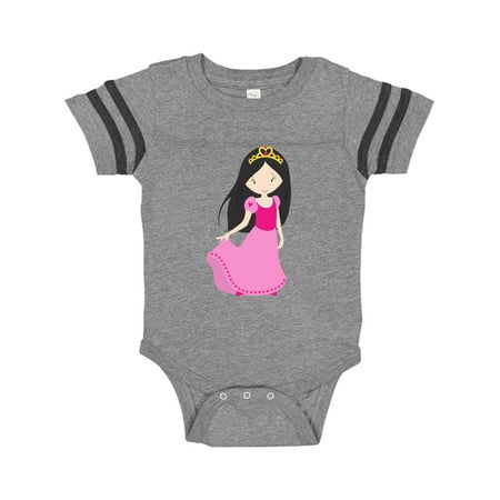 

Inktastic Cute Princess Black Hair Princess In Pink Dress Gift Baby Girl Bodysuit