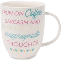 Pavilion Gift Company - Drink Decor 24 oz Run on Coffee Pierced Porcelain Cup