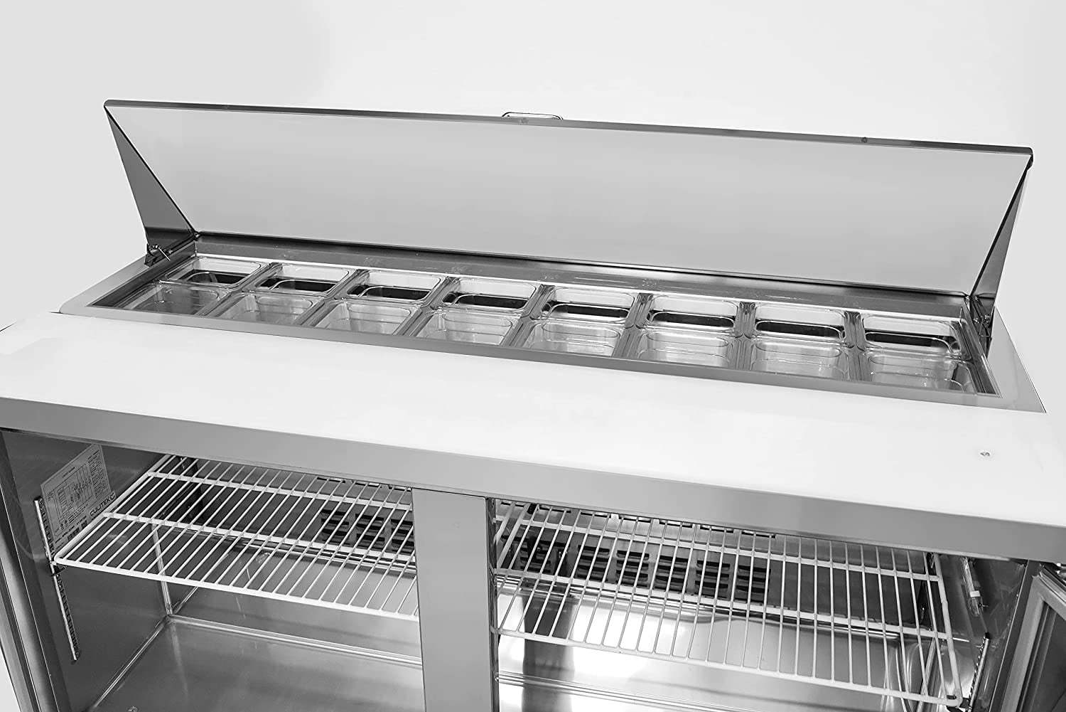 FSE MRSL-2D/60 60" Two-Door Refrigerated Commercial Salad/Sandwich Prep Table, 15 Cubic Feet, Stainless Steel, 115 v