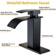thumbnail image 5 of Grifo mezclador para lavabo, grifo de baño en cascada negro mate, estilo moderno, boca plana, monomando, grifos monomando para lavabo de 1 o 3 orificios con cubierta, 5 of 5