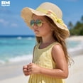 thumbnail image 3 of Sombrero Para Playa De Niña Ondulado Tejido De Paja C/ Moño beige, 3 of 6