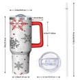 thumbnail image 2 of White Christmas Snowflake Pattern Tumbler with Handle and Lid,40oz Double Wall Vacuum Insulated Tumbler,Cups Gift for Women and Men, 2 of 7