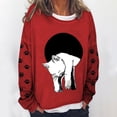 thumbnail image 1 of 2023 Chandail en Molleton de Mode pour Femmes 50 % de Rabais Liquidation Femmes Surdimensionné Texte Drôle Lettre Imprimée Col Rond Manches Longues Ample Chandail en Molleton Simple Hauts chandail Blouse, 1 of 5