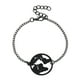 thumbnail image 3 of Pulsera de mujer con colgante redondo vintage y cadena ajustable - Elegante joyería negra 5 piezas, 3 of 8