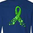 thumbnail image 4 of Inktastic Mental Health Awareness Ribbon with Green Hearts Long Sleeve Youth T-Shirt, 4 of 5