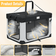 thumbnail image 3 of 36in Collapsible Dog Crate, Portable Soft Travel Dog Crate with Bowl, Foldable Pet Kennel Carrier, with Signature Card and Pen, Black&White, 3 of 8