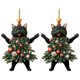 thumbnail image 1 of Bearachild Colgante de adorno de gato bonito de 2 piezas para decoración de árbol de Navidad felino lindo en árbol de Navidad de moda Kits de decoración para fiestas 2 piezas un, 1 of 6